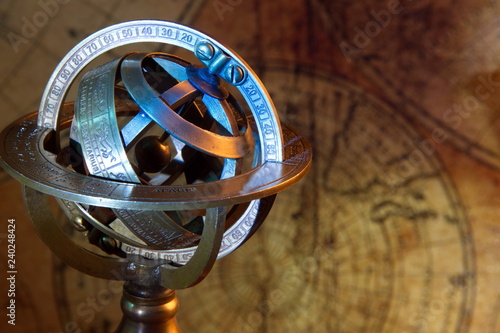 Old Zodiac globe,astrological.Vintage map and retro style