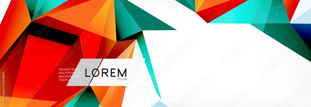 Triangle 3d polygonal art style. Future geometric design. Vector geometry futuristic illustration Triangle 3d polygonal art style. Future geometric design. Vector geometry futuristic illustration