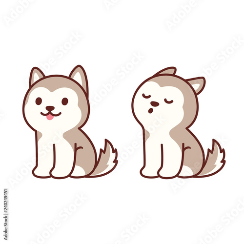 Cute husky puppy howling