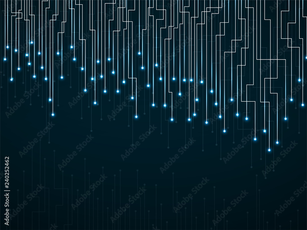 Abstract background of glowing lines and dots. Technology neon geometric graphic Abstract background of glowing lines and dots. Technology neon geometric graphic