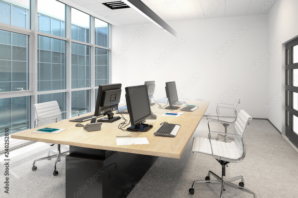 Common Computer Workplace Design (conception) - 3d visualization Common Computer Workplace Design (conception) - 3d visualization