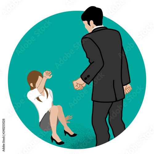 Female employee who is threatened by the Boss - Sexual abuse concept art