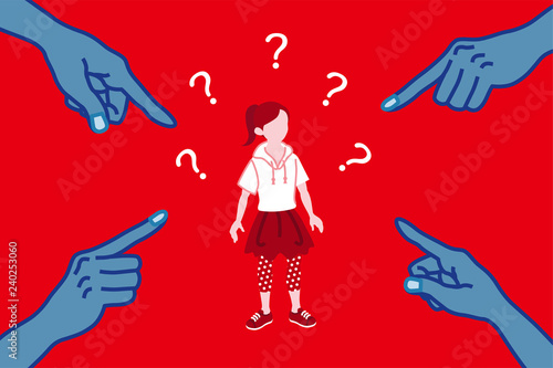 Blamed Little girl - sexism concept art