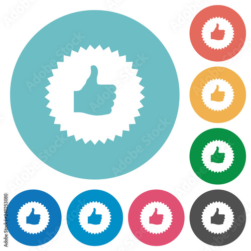 Thumbs up sticker flat round icons