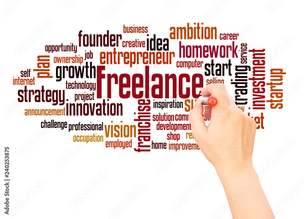 Freelance word cloud hand writing concept Freelance word cloud hand writing concept