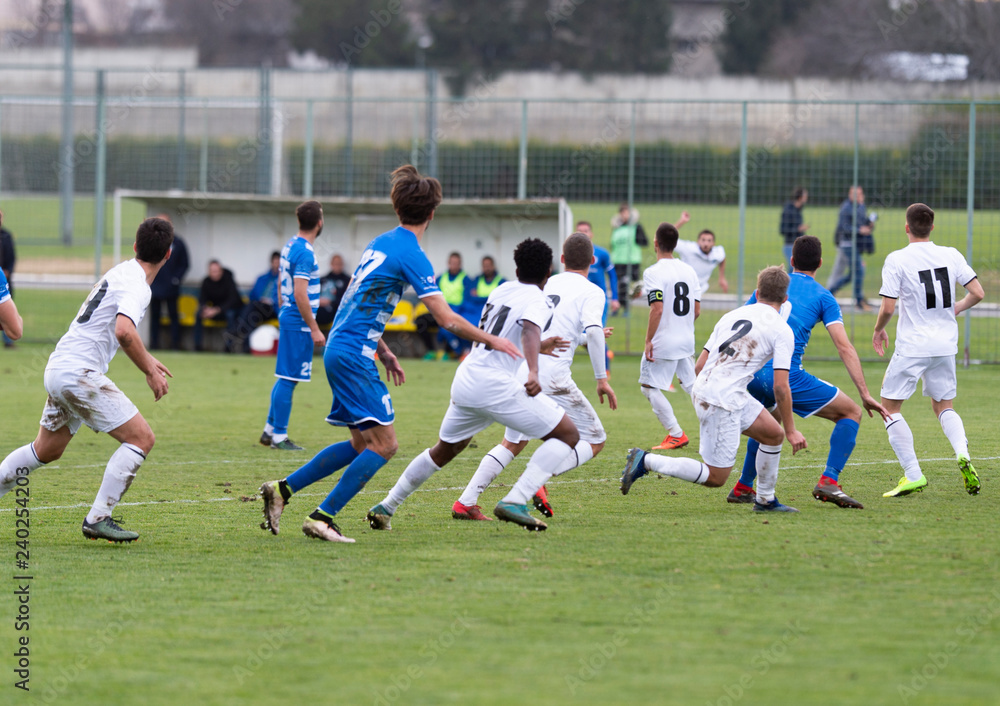 Obraz premium soccer football players team competition in the sport stadium