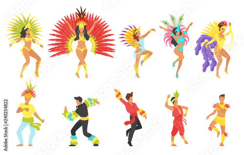 Carnival group of dancing people