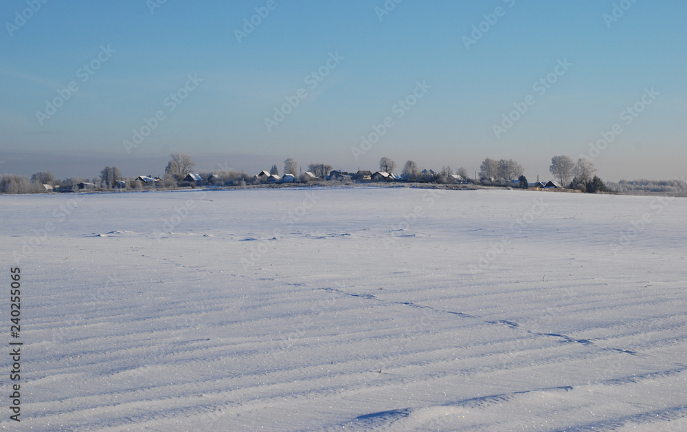 Winter Hamlet on the Hill