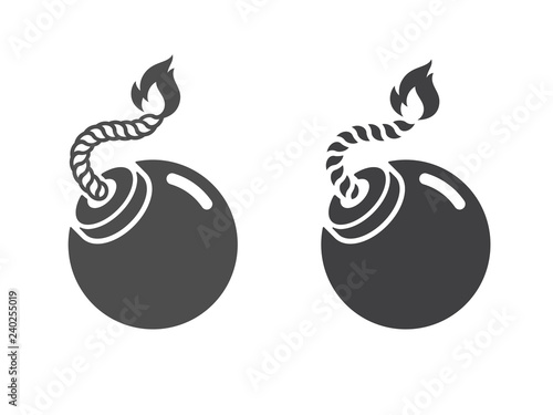 Bomb icon isolated on white background. Vector illustration