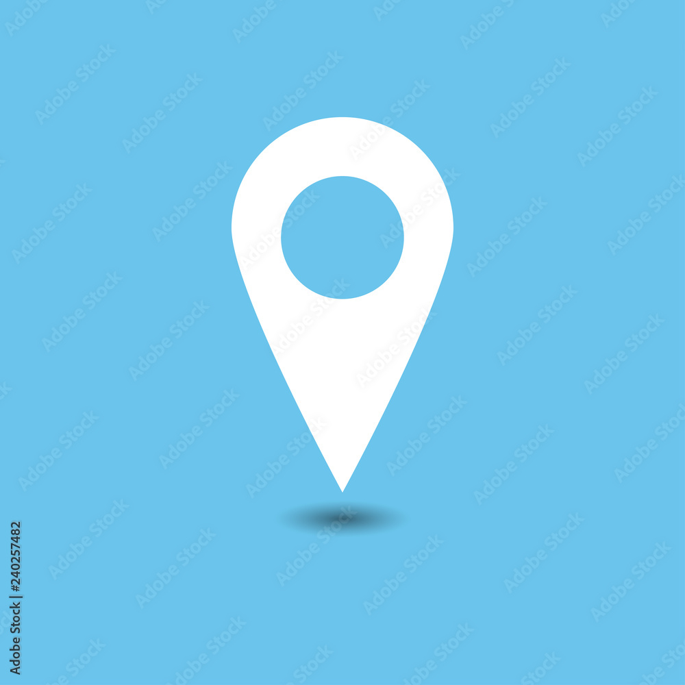 Vector of map pointer icon. GPS location symbol. Flat design style. Vector of map pointer icon. GPS location symbol. Flat design style.