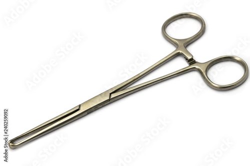 Allis tissue forceps on the white background photo