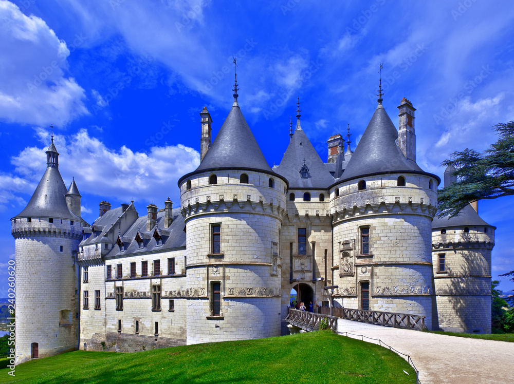 france,lloire castles : chaumont middle-age castle