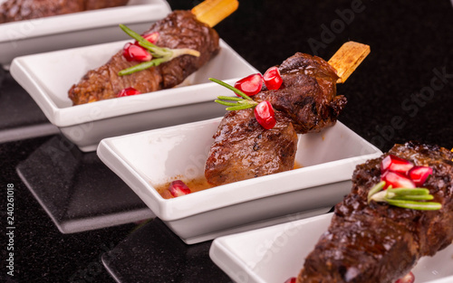  The meat shish kebab from mutton, moves with pomegranate seeds