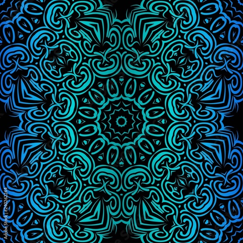 Ornamental Floral Print With Color Seamless Ornament. For Design Of Carpet, Shawl, Pillow, Cushion. Vector Illustration