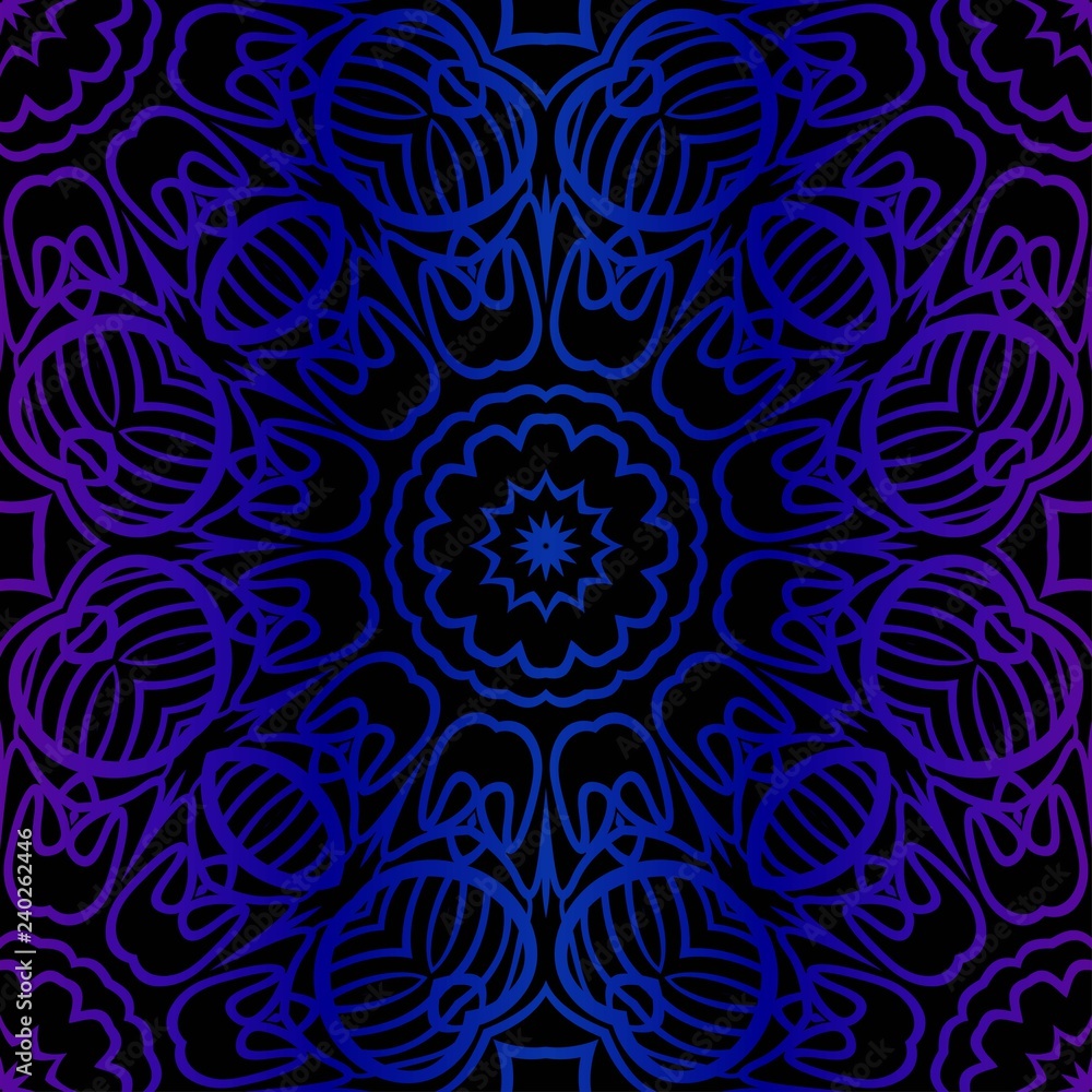 Ornamental Floral Print With Color Seamless Ornament. For Design Of Carpet, Shawl, Pillow, Cushion. Vector Illustration