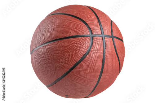 rubber brown classic basketball ball on a white background