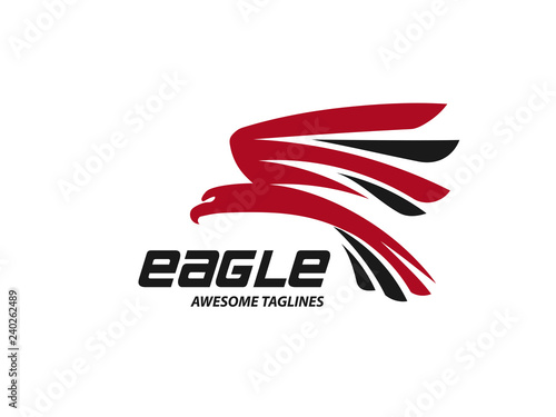 creative eagle fly logo Template, Hawk mascot graphic
