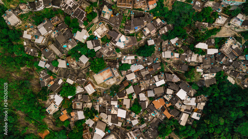aerial favela of city rio de janeiro