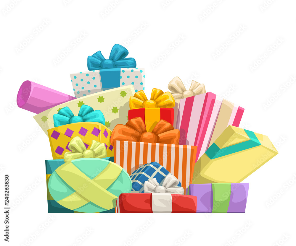 gifts group on white gifts group on white