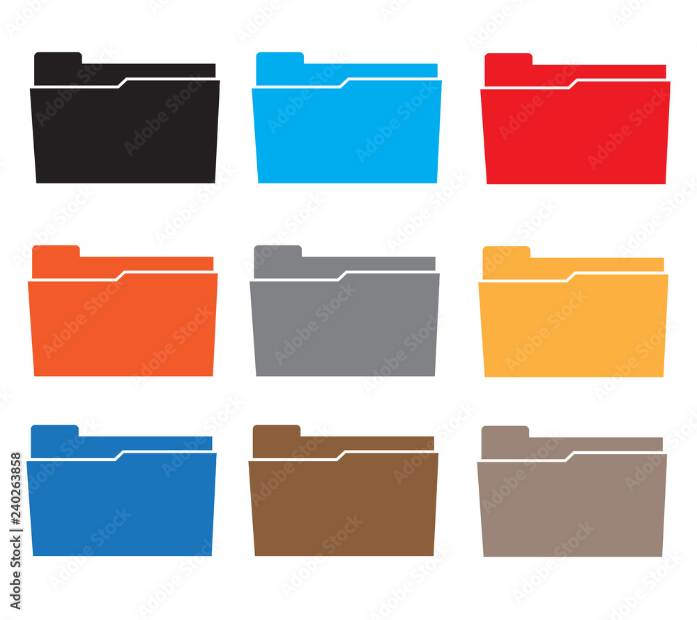 folders icon set colorful on white background. flat style. computer folder icon for your web site design, logo, app, UI. folder symbol. colorful folder sign. folders icon set colorful on white background. flat style. computer folder icon for your web site design, logo, app, UI. folder symbol. colorful folder sign.