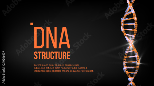 Dna Structure Vector. Digital Cell. Evolution Symbol. Illustration