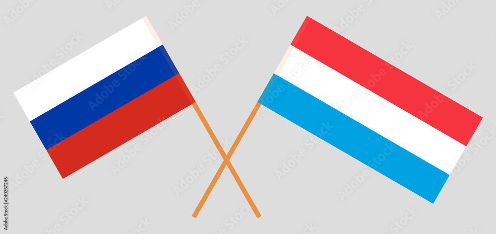 Luxembourg and Russia. The Luxembourgish and Russian flags. Official proportion. Correct colors. Vector