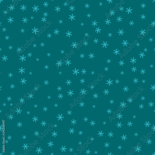 Abstract seamless pattern with snowfall. Christmas greeting card template.