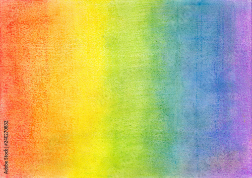 Colorful rainbow chalk pastel background / soft pastel. Handdrawn rainbow gradient, rough texture.