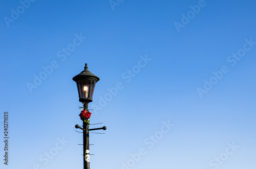 lantern on background of blue sky