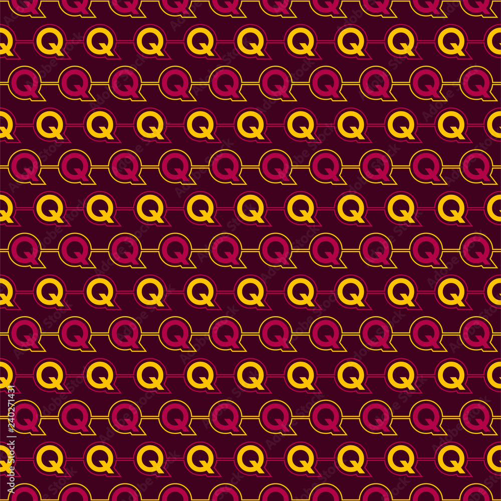 Alphabet letter q vector seamless pattern Alphabet letter q vector seamless pattern