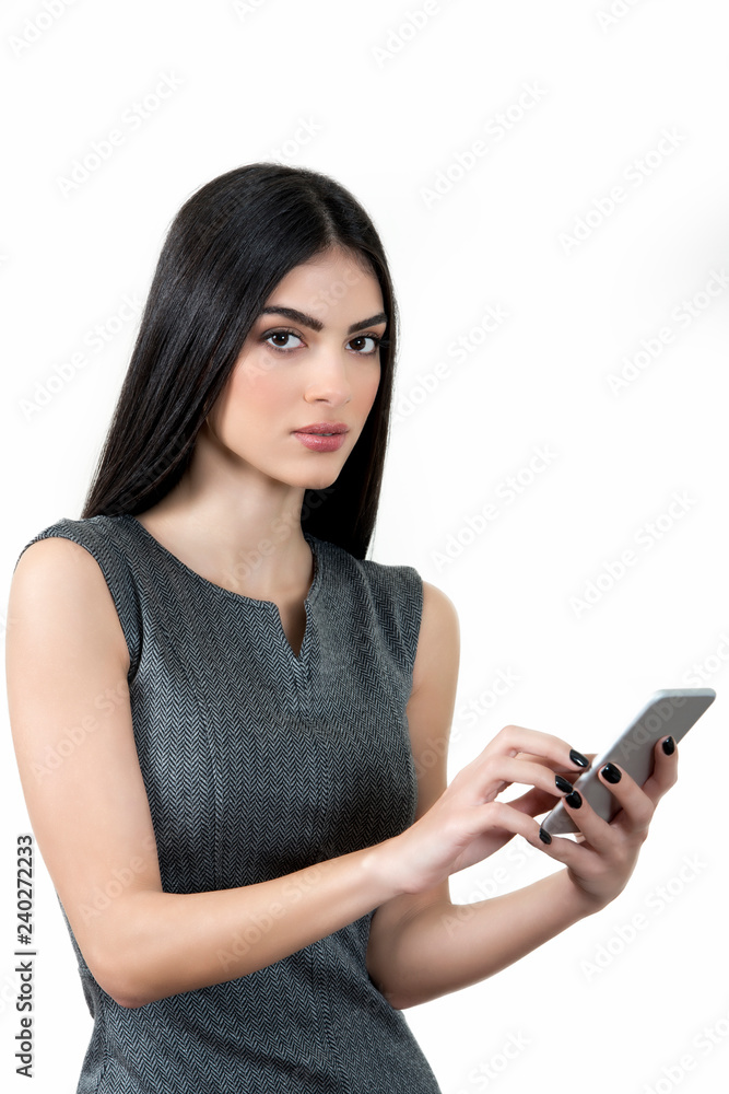 Checking her schedule for the busy day ahead. Checking her schedule for the busy day ahead.