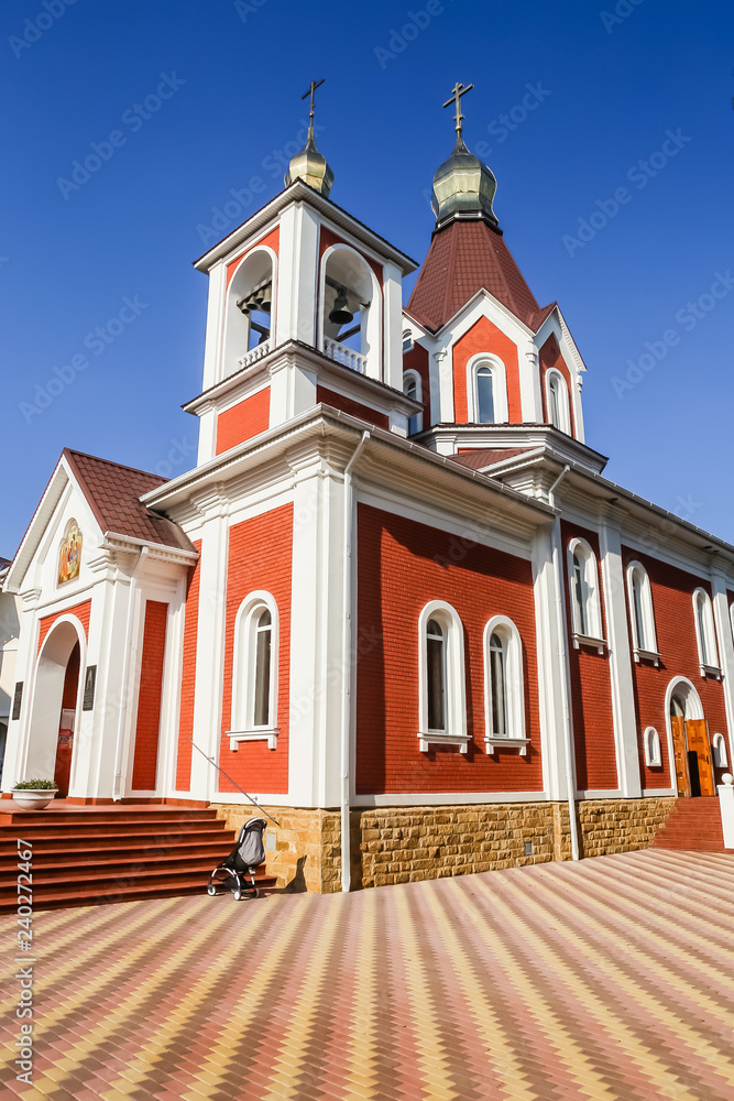 Obraz premium Gelendzhik, village Divnomorskoe, Church of St. Sergius Radonezh. Krasnodar region. Russia