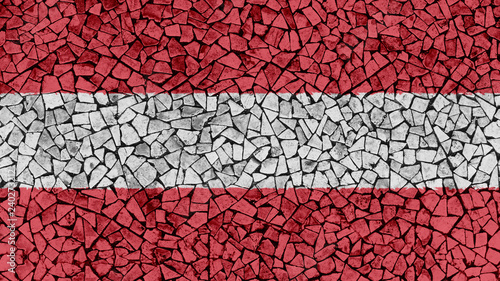 Mosaic Tiles Painting of Austria Flag, Background Texture