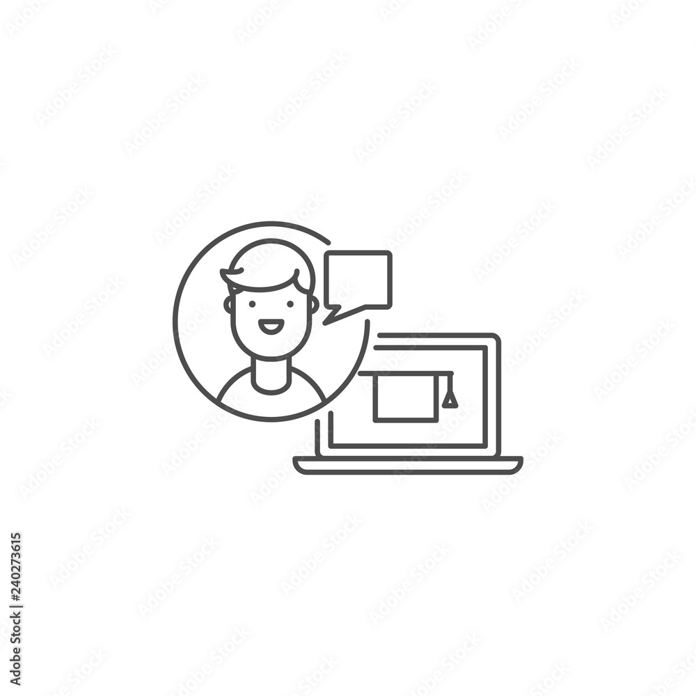 E-learning, online education, webinar vector icon E-learning, online education, webinar vector icon