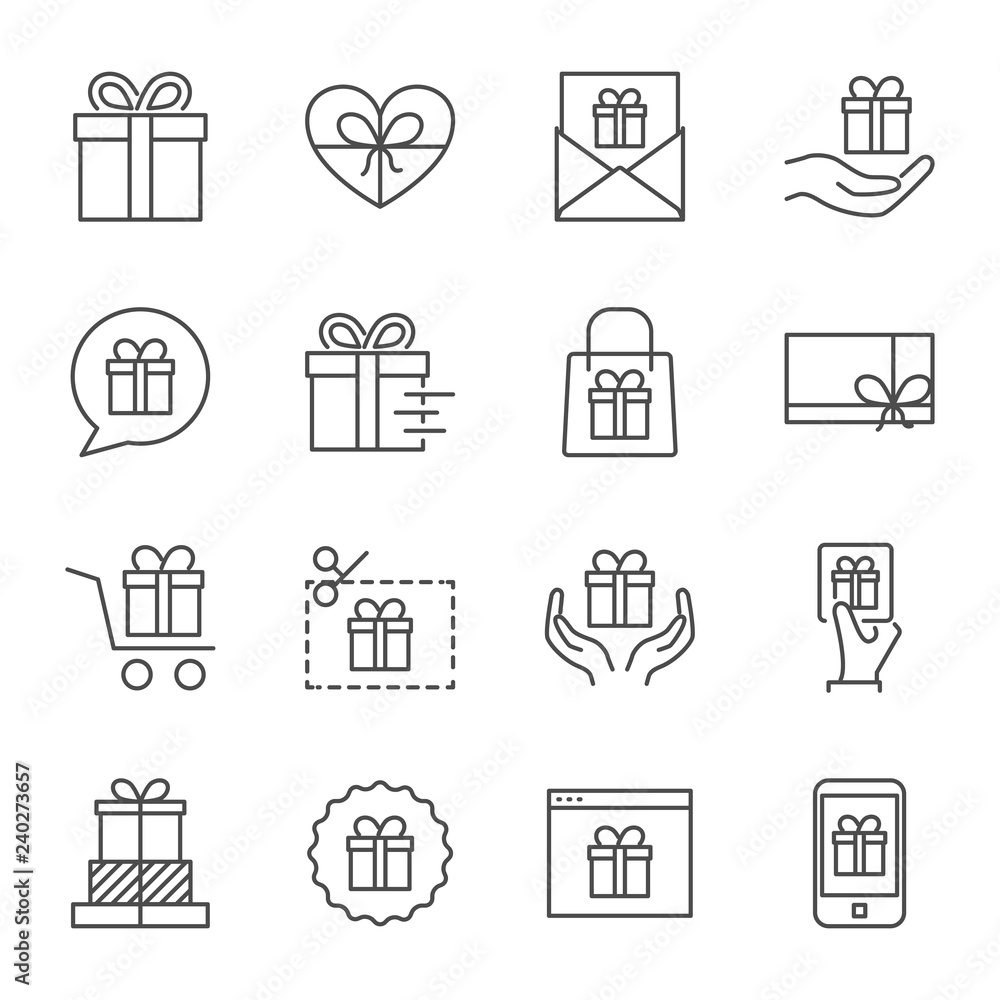 Gifts vector icons set Gifts vector icons set