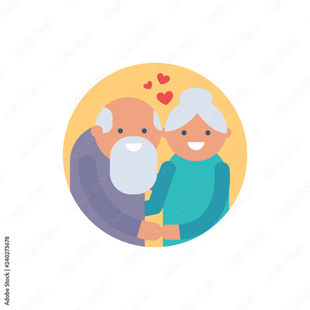 Elderly couple vector icon Elderly couple vector icon