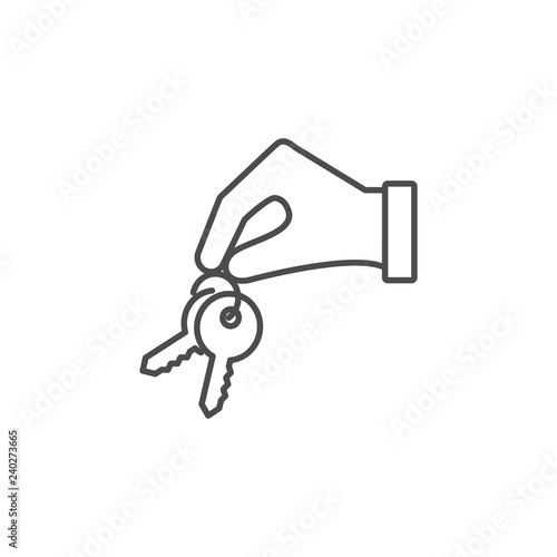 Hand with keys vector icon