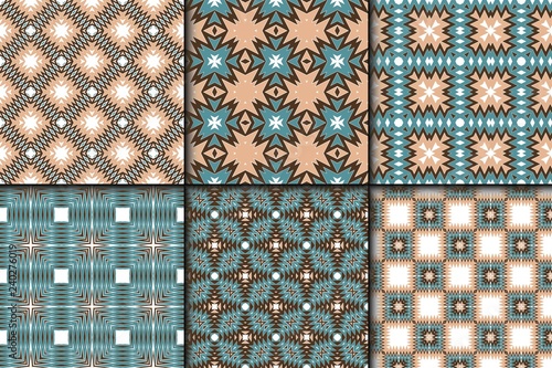 Set of Seamless Zig Zag Pattern. Abstract Background. For Wallpaper, Fabric, Web Page Design, Textures. Vector Illustration.