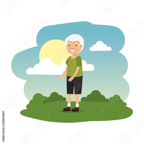 old man in the camp scene