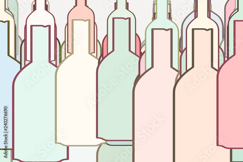 Bottle illustrations background abstract, hand drawn texture. Wallpaper, effect, template & design.
