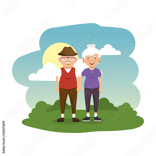 grand parents couple in the camp scene