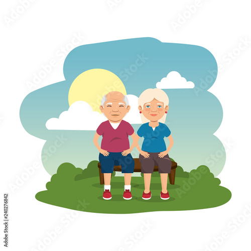 grand parents couple in the camp scene