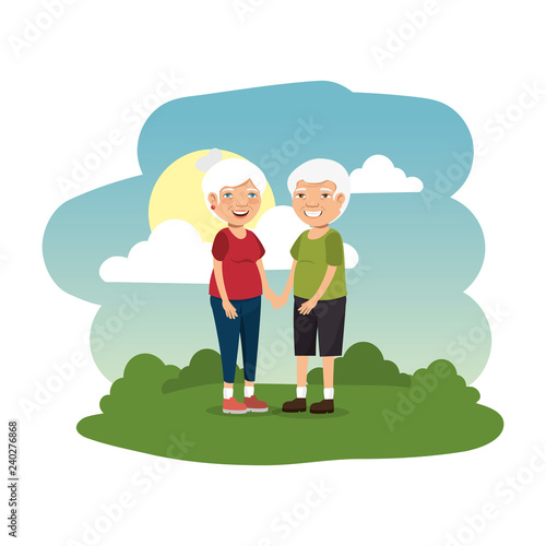 grand parents couple in the camp scene