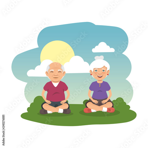 grand parents couple in the camp scene
