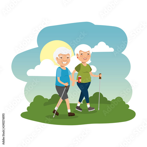 grand parents couple in the camp scene