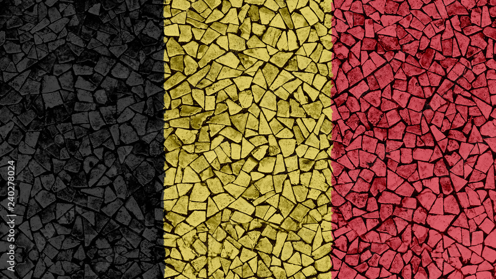 Mosaic Tiles Painting of Belgium Flag, Background Texture Mosaic Tiles Painting of Belgium Flag, Background Texture