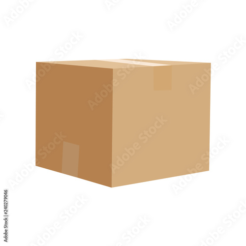 Closed cardboard box vector illustration isolated on white background