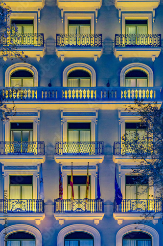 Photography Old Style Palace Night Scene, Barcelona, Spain