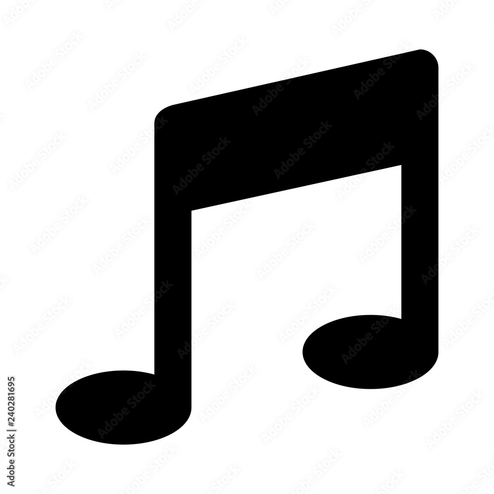 Music note icon silhouette - Simple melody note Music note icon silhouette - Simple melody note