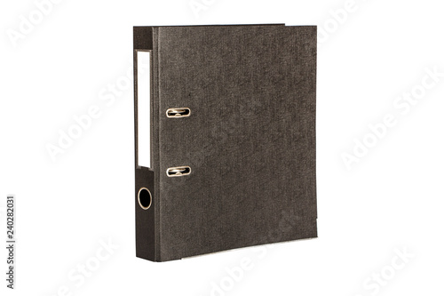 Folder for documents in the office, files for copy space, background, close-up, stationery, isolated on white background.